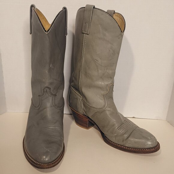 1980s ACME DINGO Western 14" Boots Men's 11D Style 5113 Gray Leather *Read - Picture 1 of 15